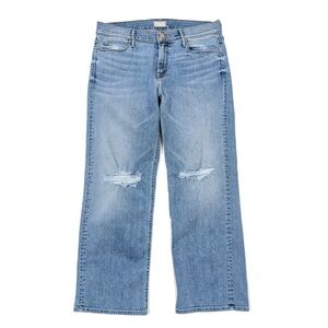 Mother Jeans Pretender Crop & Roll in Wild Thing Wash - Size 29 - Blue Denim